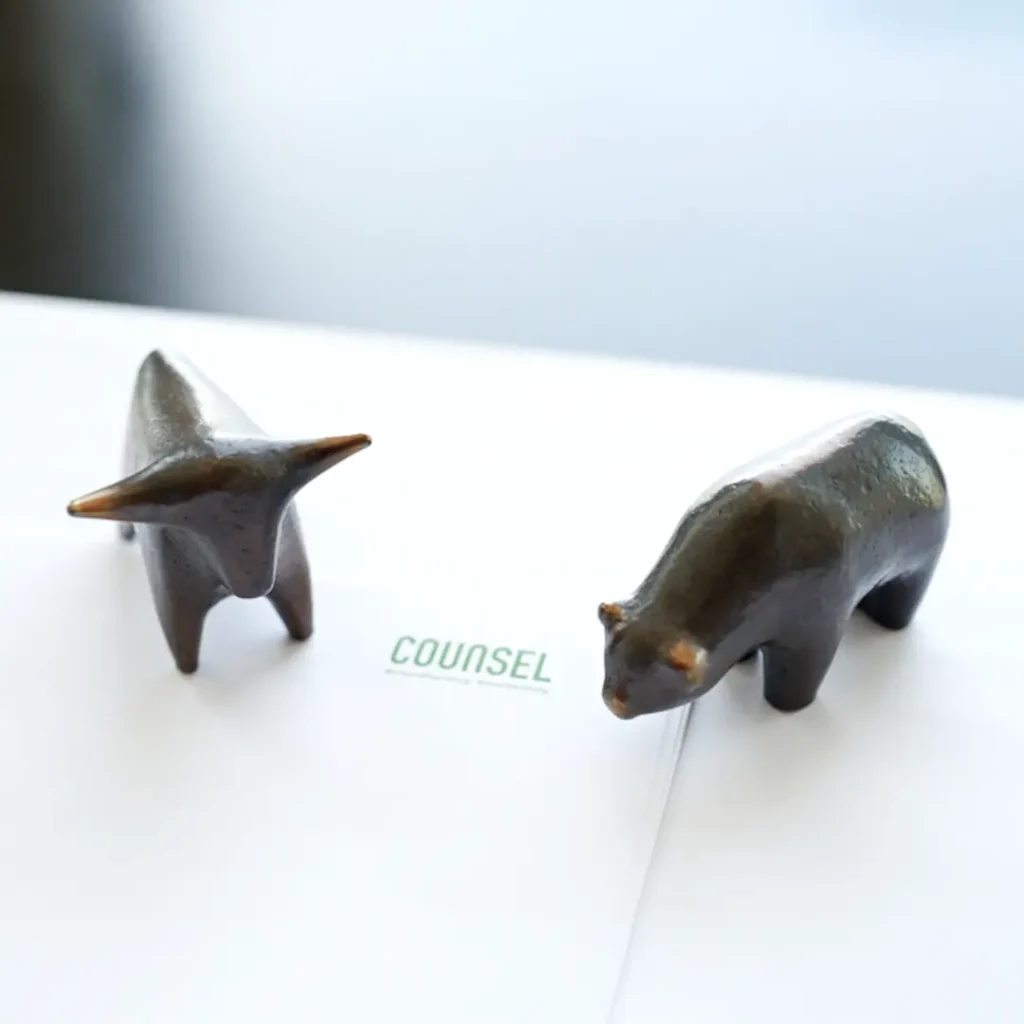 Stier und Bär der Börse